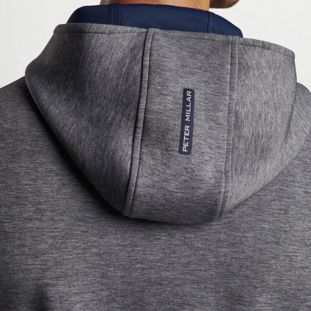 Peter Millar Iron Gray Winsome Half-Zip Hoodie MS24XZ16 Golf Pullover - Picture 6 of 6